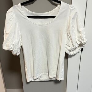 Old Navy White Puff Sleeve Top